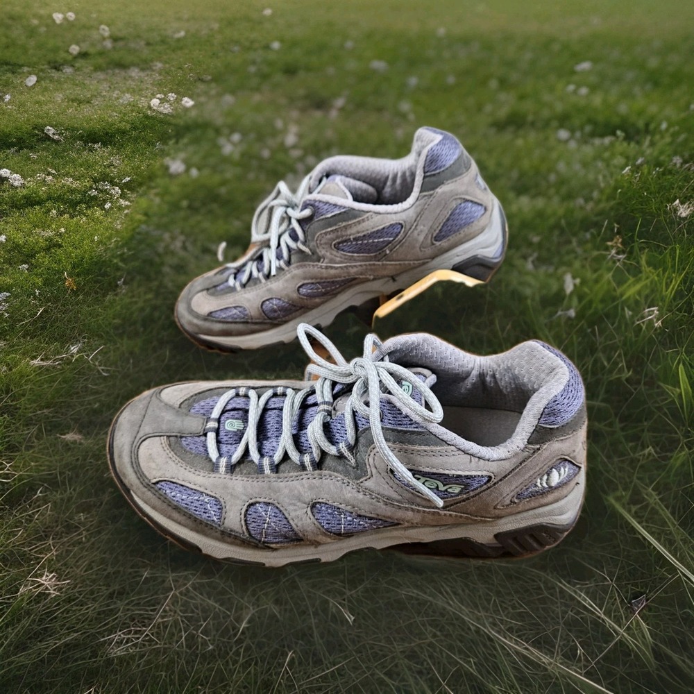 Teva Genea Gray Womens Size 7 Purple Mesh Trail Hiking Walking Sneakers Shoes